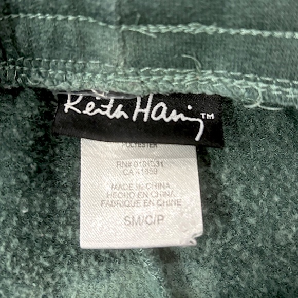 KEITH HARING Green Tie Dye Green Logo Joggers Sweatpants Streetwear Pants Sweats - Picture 5 of 5